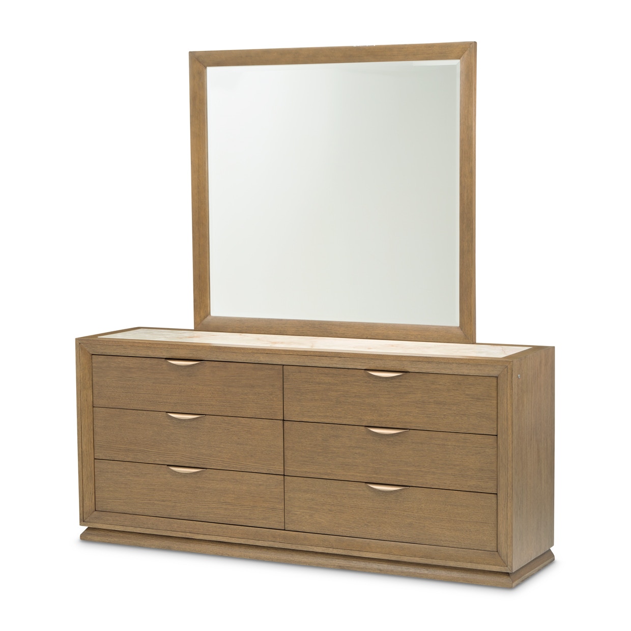 Michael Amini Furniture Large Dresser with Mirror 9031051SA-260-225