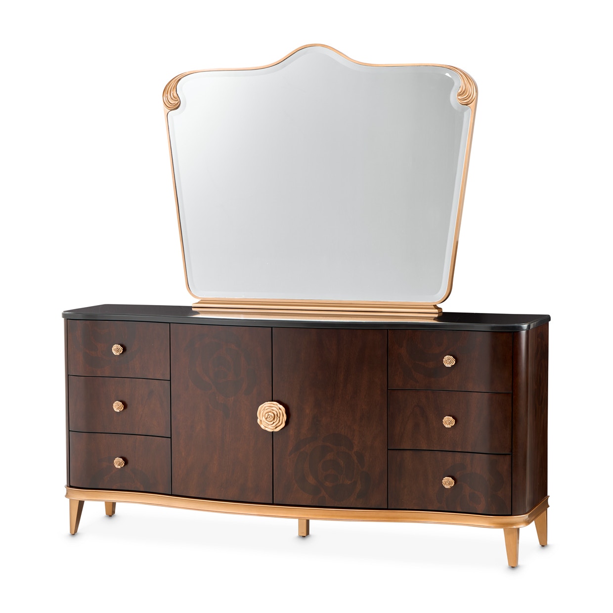 Michael Amini Furniture Dresser with Mirror N9090050SA-60-400