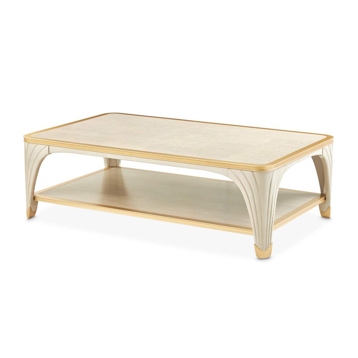 Michael Amini Furniture La Terrazza Rectangular Cocktail Table Silver Mist 9092201-823