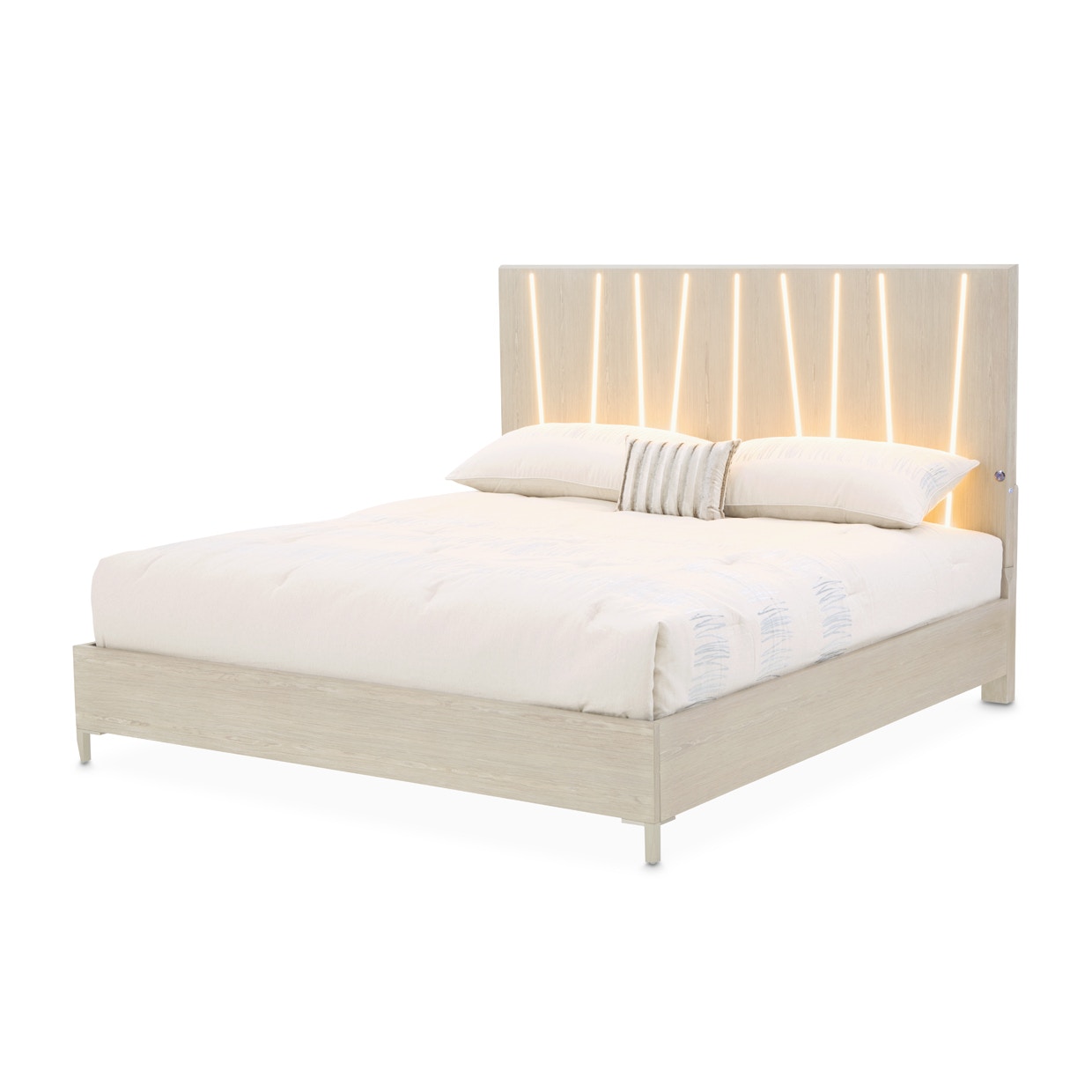 Michael Amini Furniture Eastern King Bed with LED Lights 9030000EK3-138