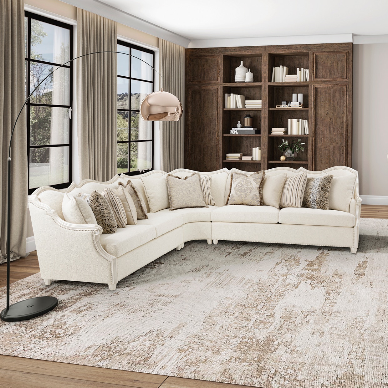 Michael Amini Furniture 4 pc Sectional Set Classic Pearl 9059800-FRVLA4SE-113