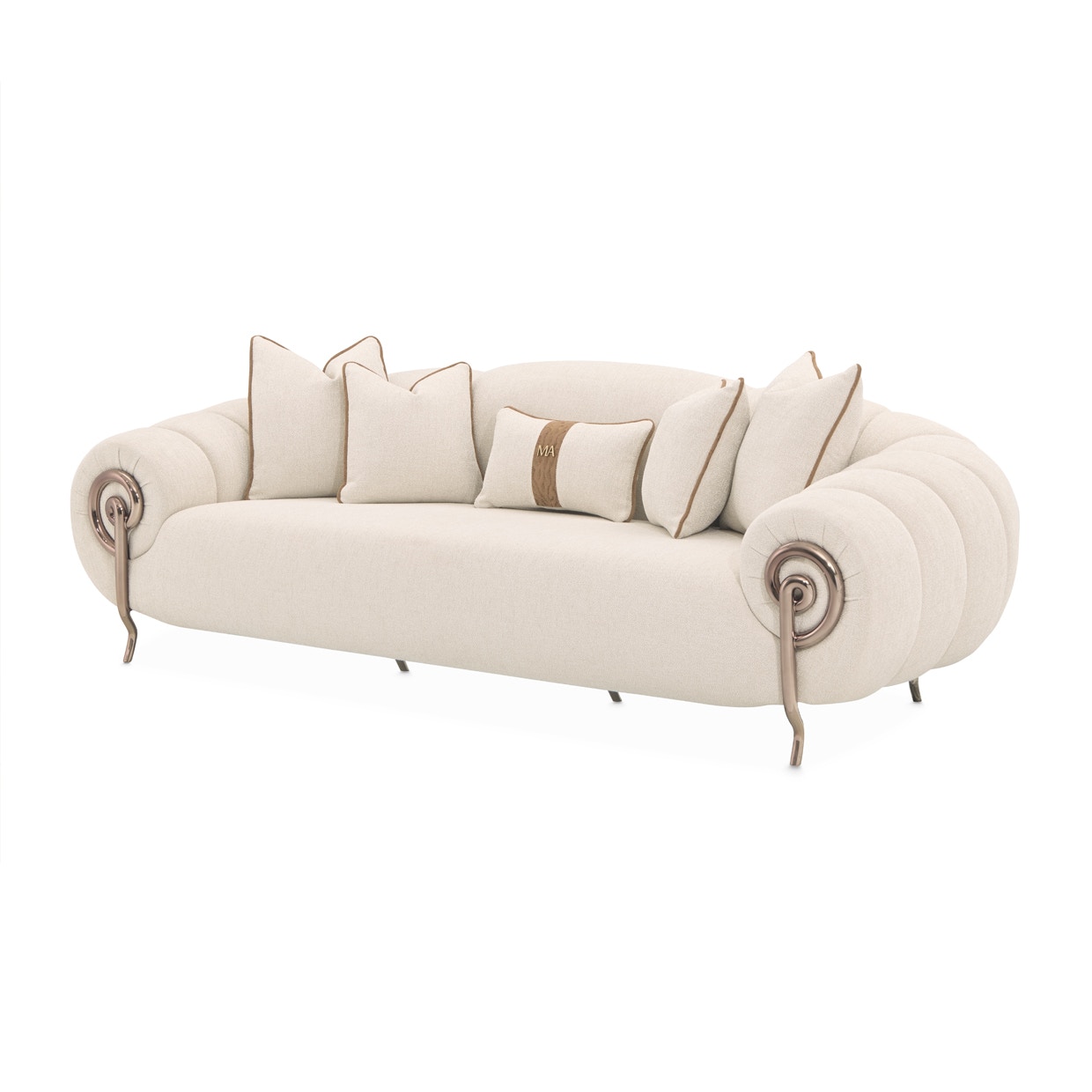 Michael Amini Furniture Mansion Sofa Latte Dark Bronze LFR-CLCH816-LTE-835