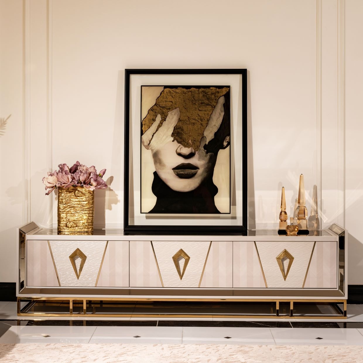 Michael Amini Furniture Media Cabinet LFR-CRMA081-141