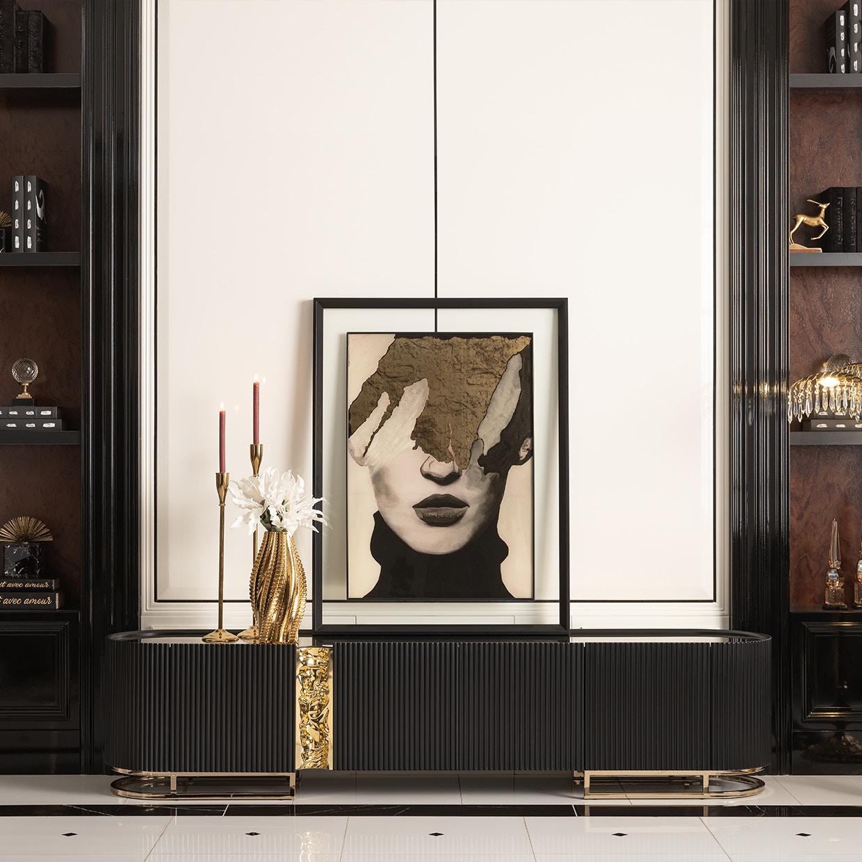 Michael Amini Furniture Media Cabinet LFR-LSBN081-826