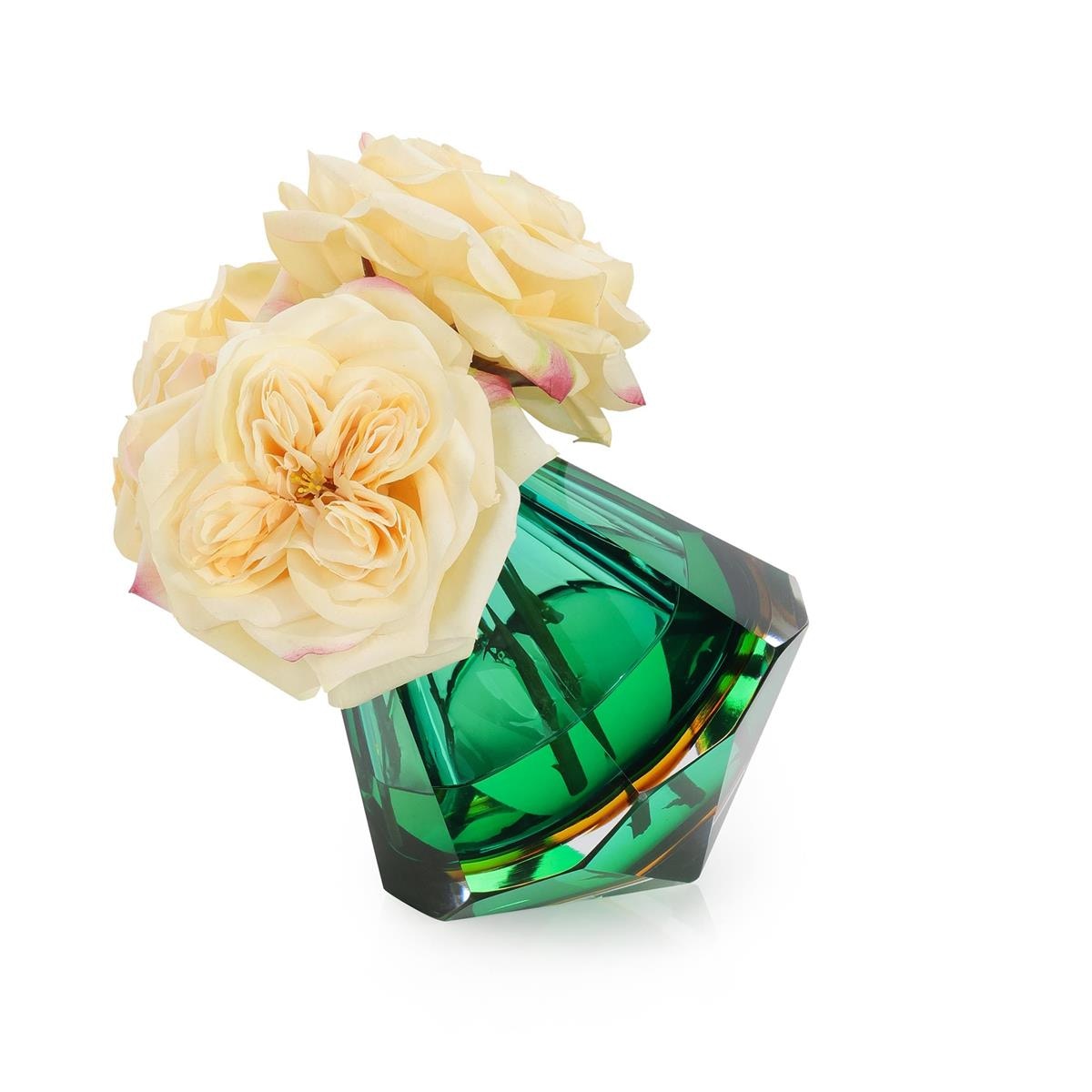 John Richard Emerald Art Glass and Roses JRB-5679W