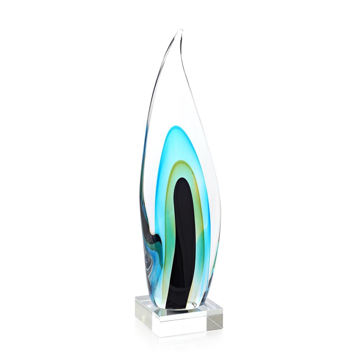 John Richard Glass Wisp Sculpture on Crystal, Small JRA-16266