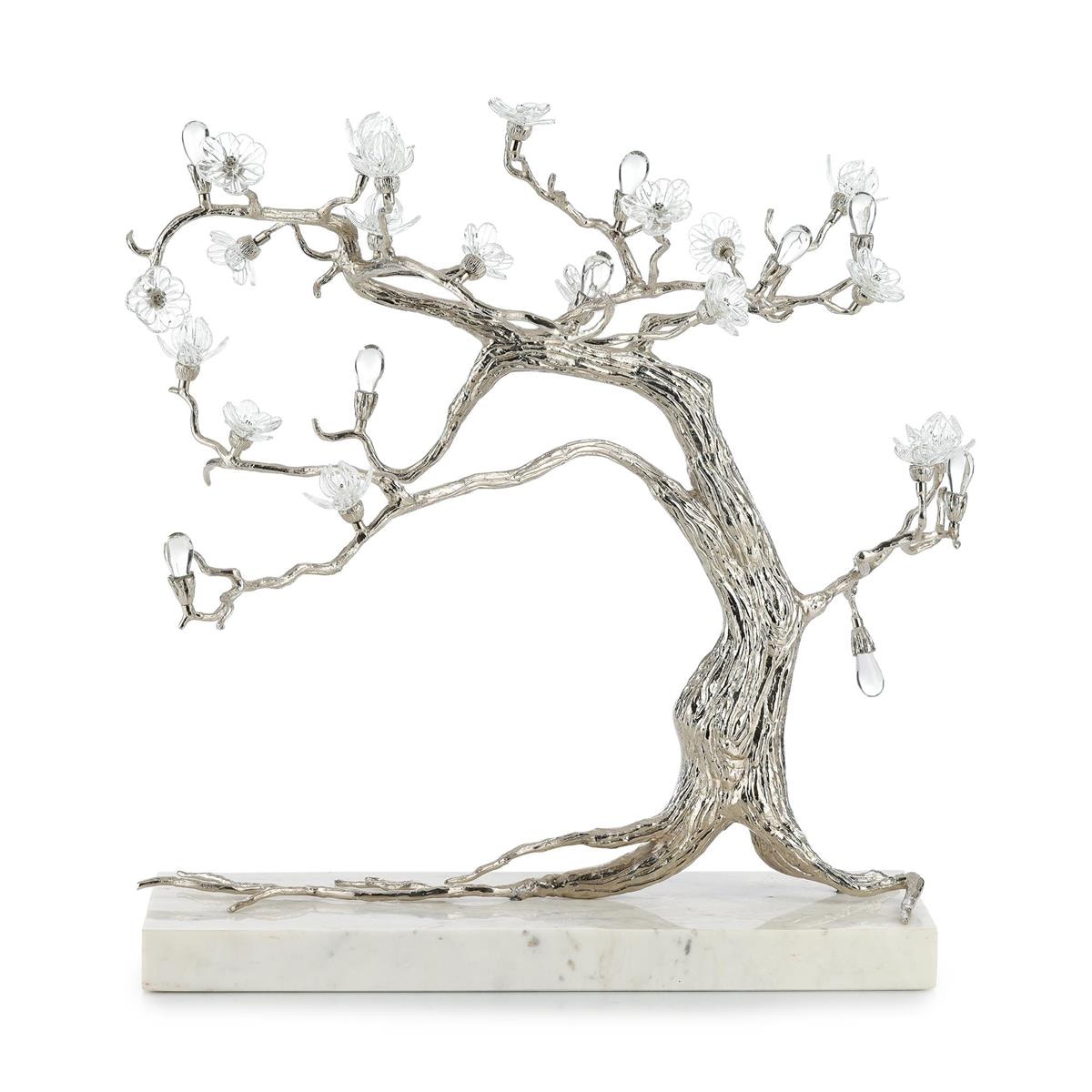 John Richard Sakura Sculpture on Marble, Nickel JRA-15983