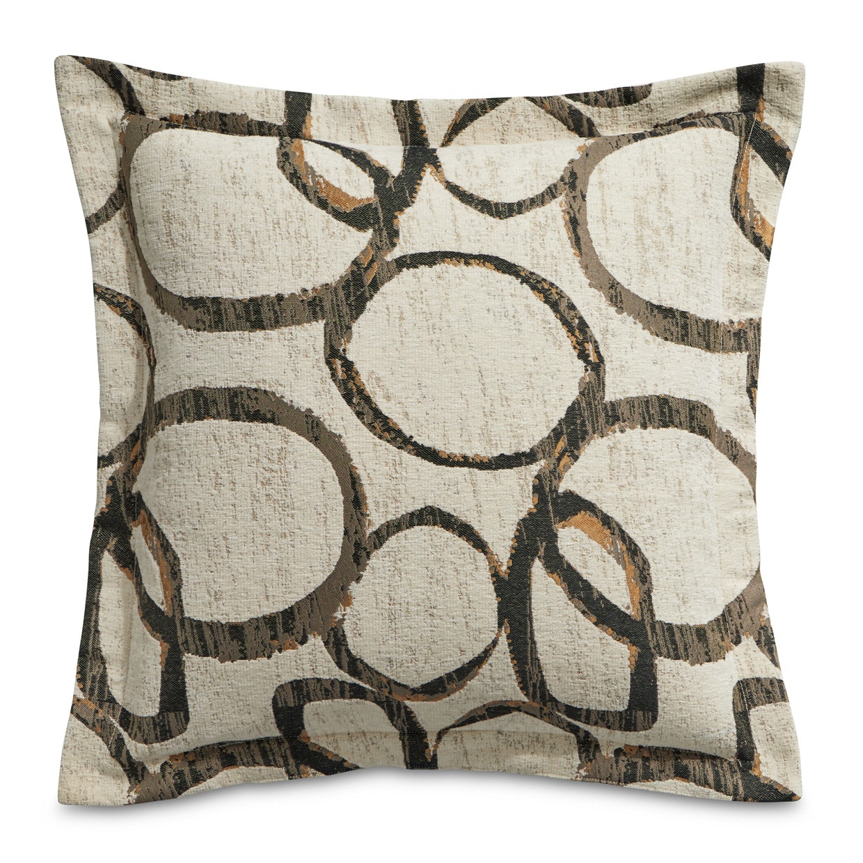 Michael Amini Furniture Explorer Sheldon Stone 21in Sq x 1.5in Flange Pillow BCS-DP24-SHLDN-STN