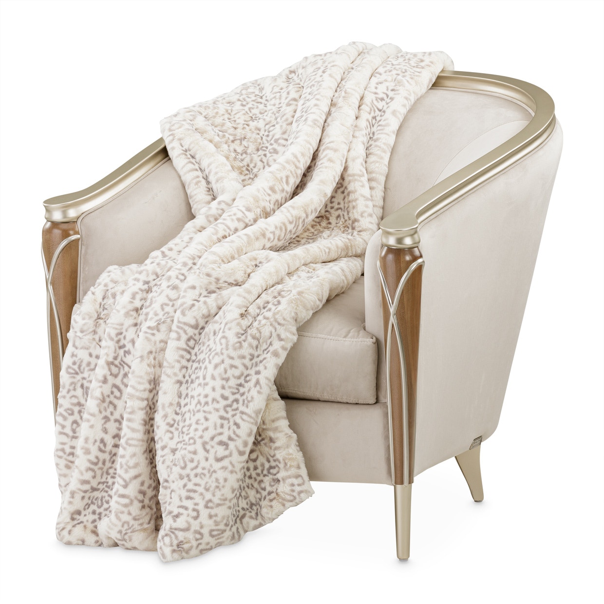 Michael Amini Furniture 54x72 Throw Natural BTHO-5472-SNWLP-NAT