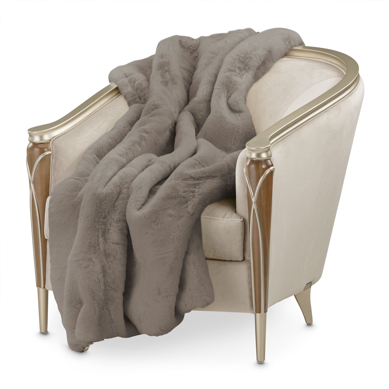 Michael Amini Furniture 56x72 Throw Mushroom BTHO-5672-HOPKN-MSH