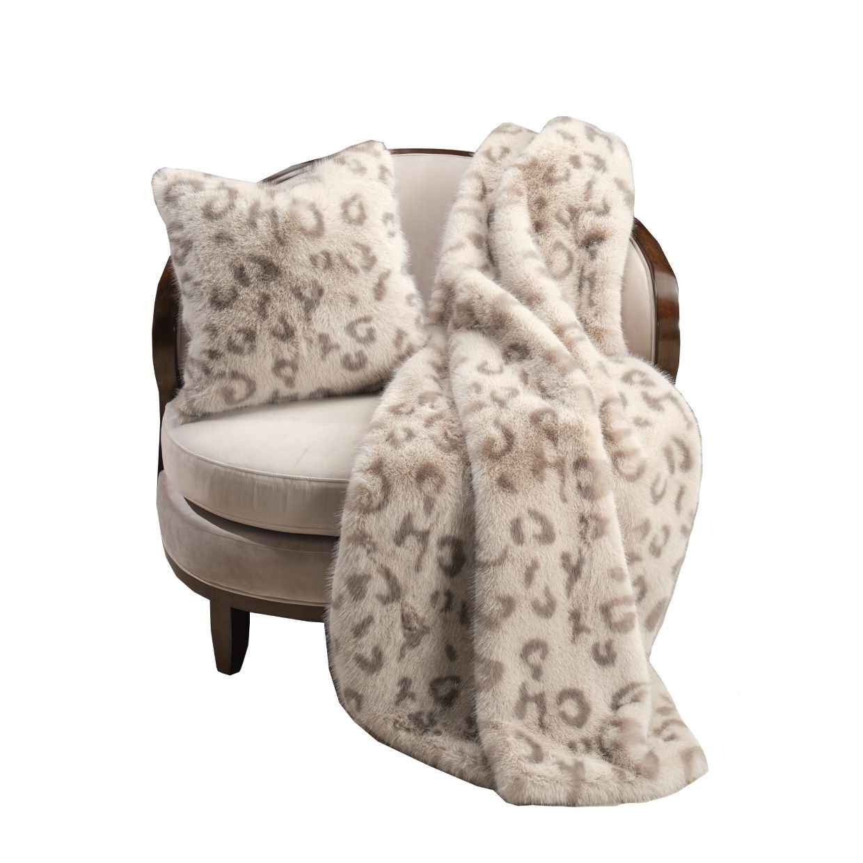 Michael Amini Furniture 56x72 Throw Fog BTHO-5672-TABBY-FOG
