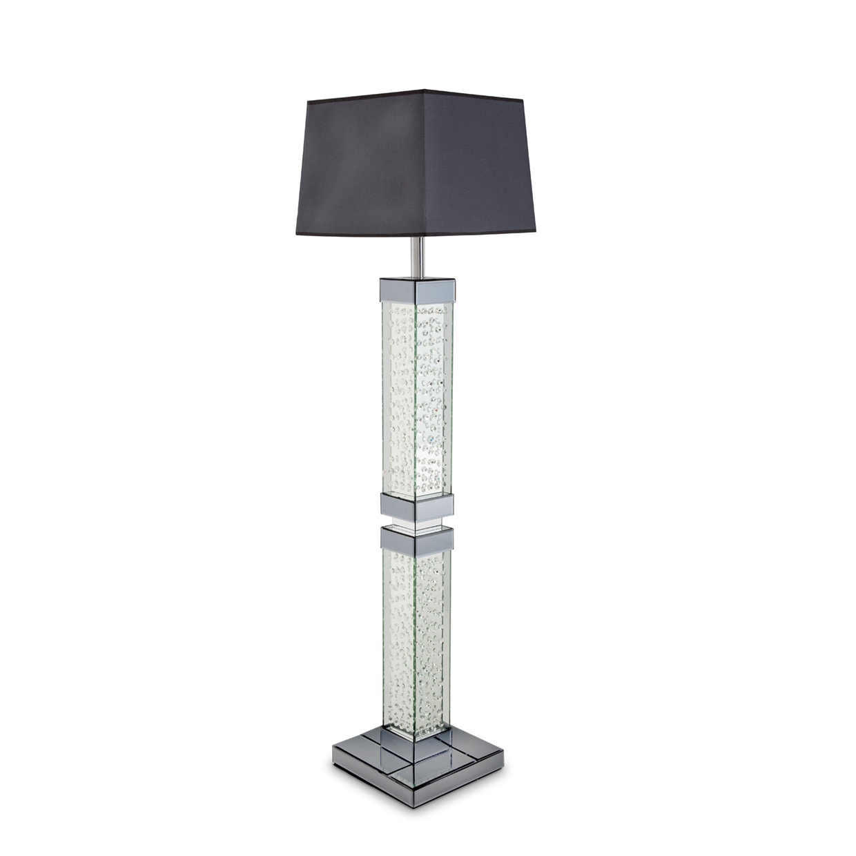 Michael Amini Furniture Floor Lamp with Rectangular Lamp Shade Gray FS-MNTRL194