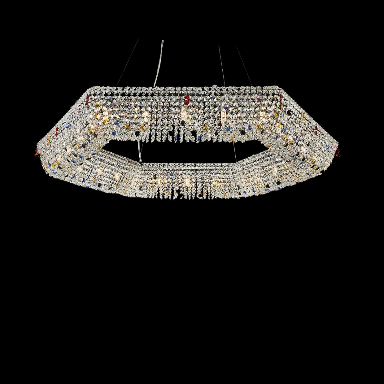 Michael Amini Furniture Hexagon 24 Light Chandelier, Medium LT-CH1010-24GLD