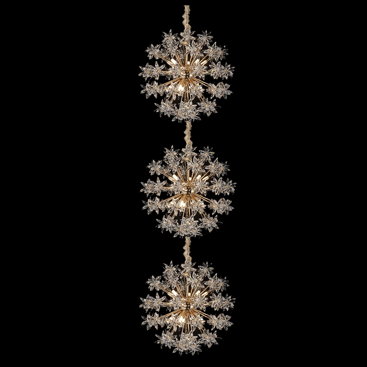 Michael Amini Furniture Stacked Bouquet 30 Light Chandelier 3pc set LT-CH1013-30GOLD