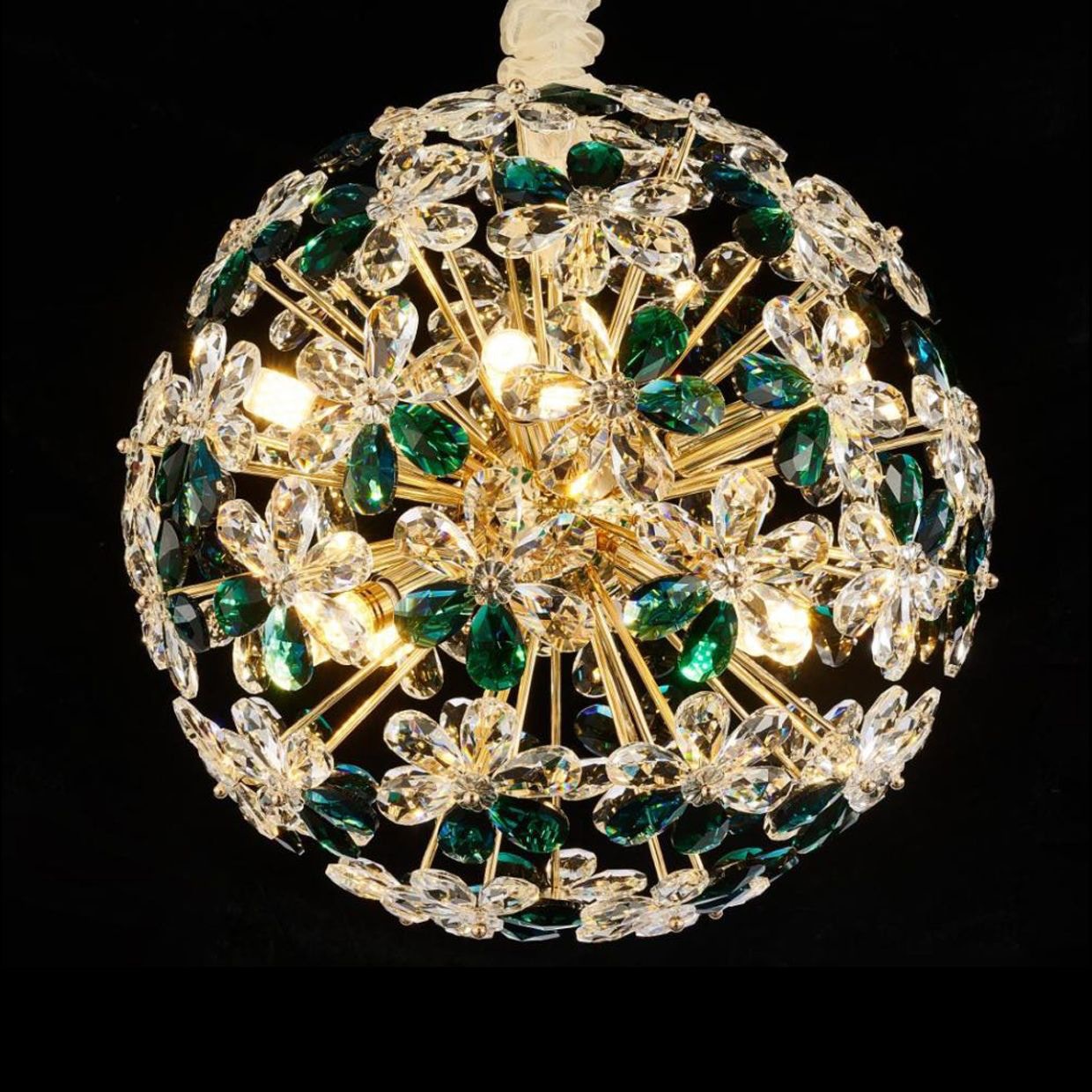 Michael Amini Furniture Emerald Bouquet 10 Light Round Chandelier LT-CH1019-10GRN