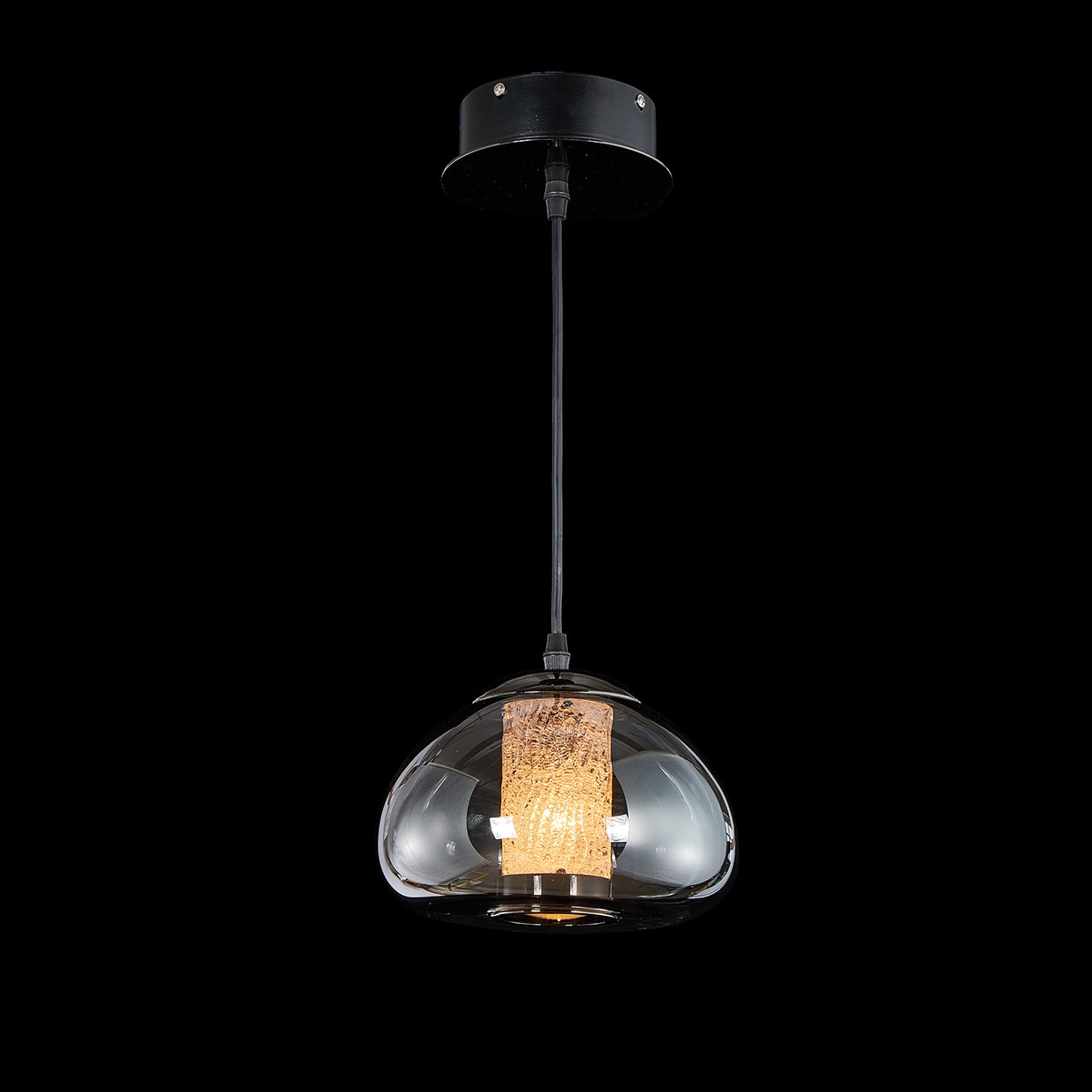 Michael Amini Furniture Ember1-Light LED Chandelier LT-CH1037-1SMK