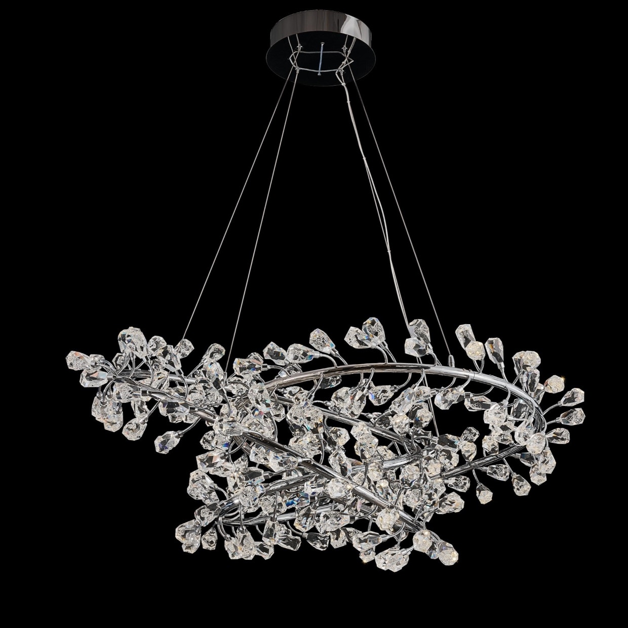 Michael Amini Furniture Celestia LED Clear Chandelier Frame,Canopy&Crystals Chrome LT-CH1060CRLED-CLR