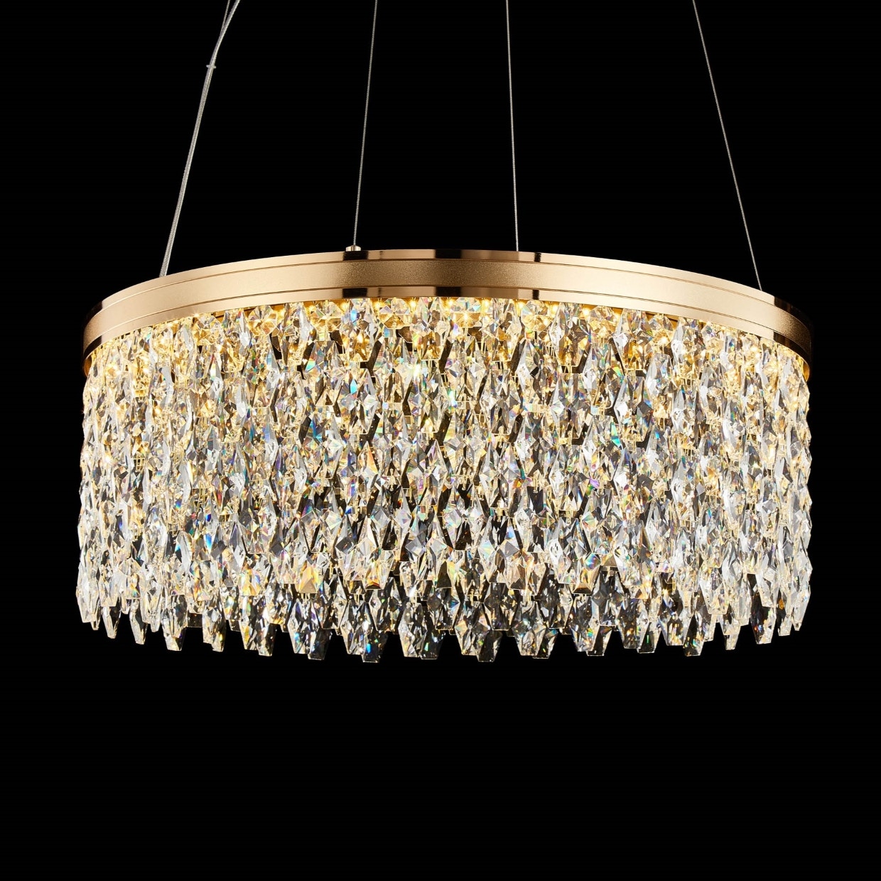 Michael Amini Furniture Orlena LED Clear Chandelier Gold, Small LT-CH1063GLED-CLR