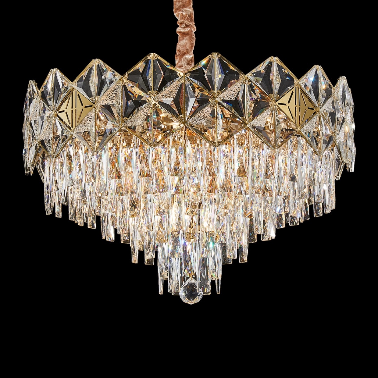 Michael Amini Furniture Regalia 13 Light Clear Chandelier Gold LT-CH1078GLD-13CLR
