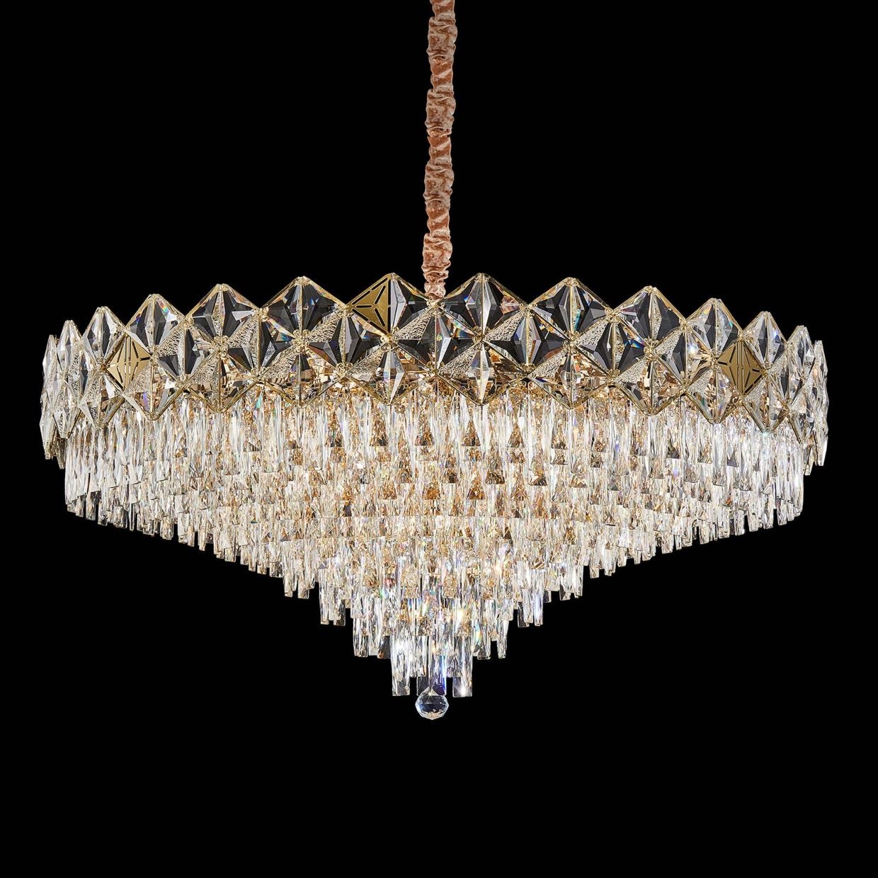 Michael Amini Furniture Regalia 28 Light Clear Chandelier Gold LT-CH1080GLD-28CLR