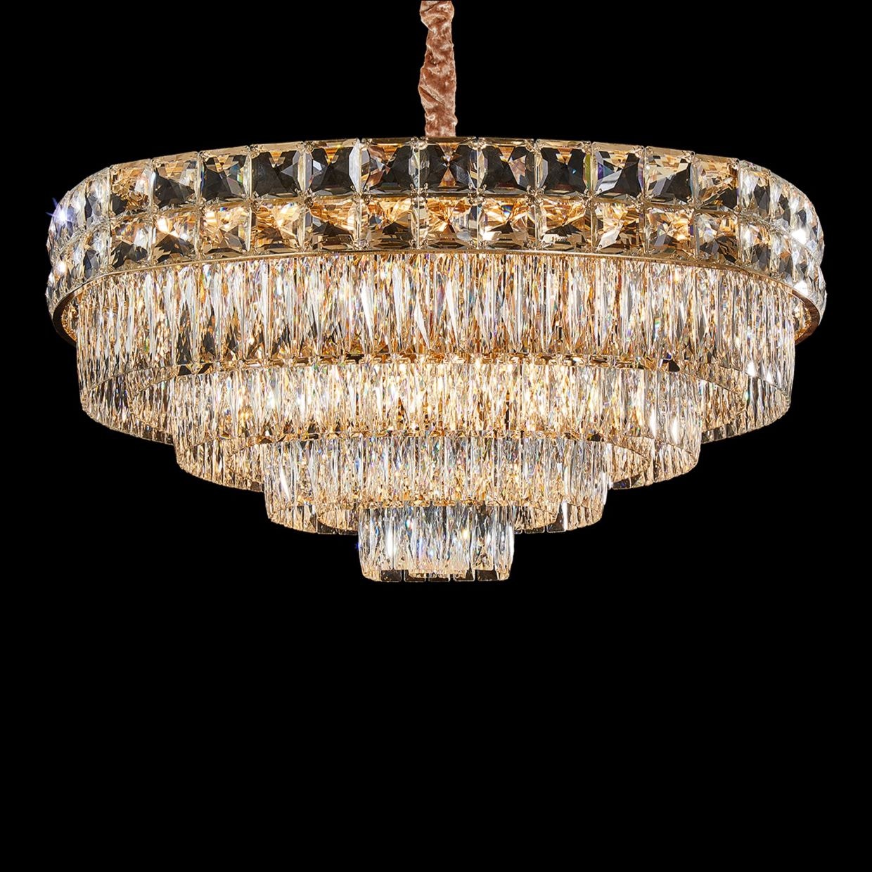 Michael Amini Furniture Soleil 22 Light Clear Chandelier Gold LT-CH1083GLD-22CLR