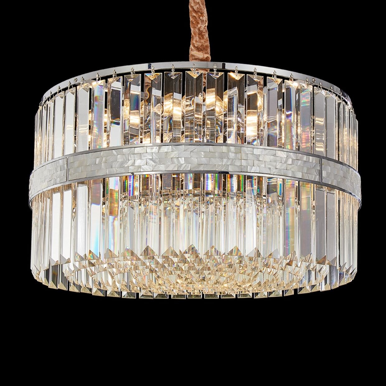 Michael Amini Furniture Spectra 16 Light Clear Chandelier Chrome LT-CH1086CHR-16CLR