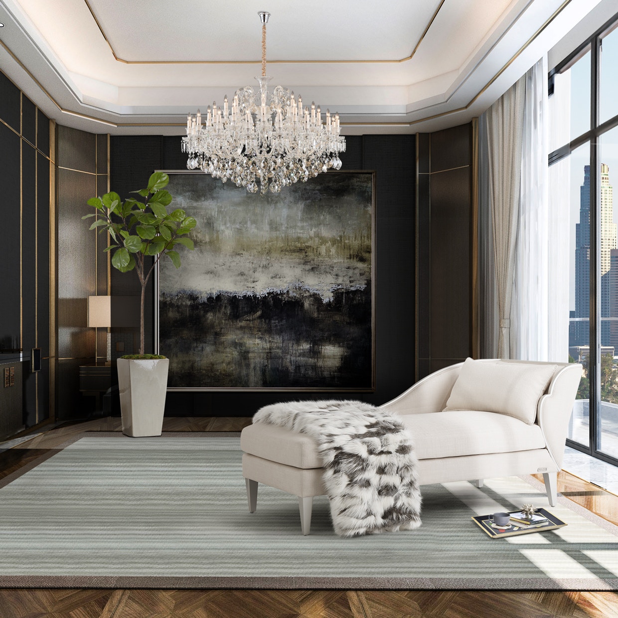Michael Amini Furniture Chambord37 Light Chandelier LT-CH917-37GLD