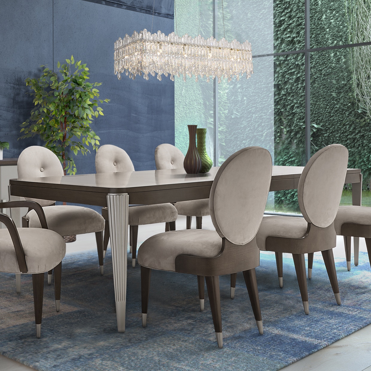 Michael Amini Furniture Royal Crown Rect. 12 Light Chandelier LT-CH990-12CLR