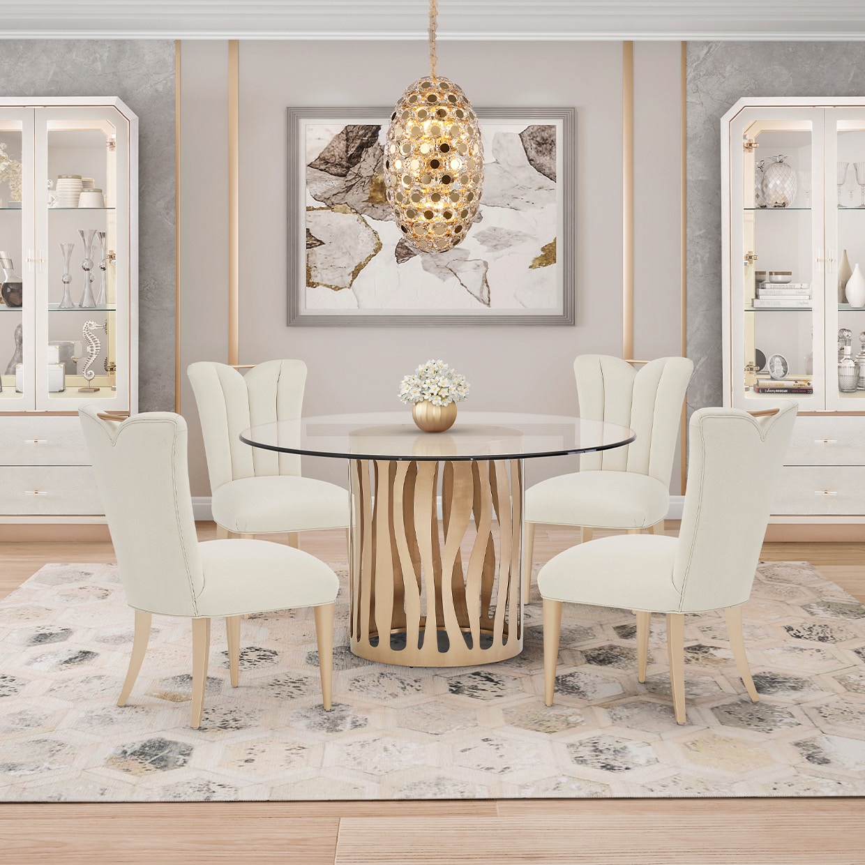 Michael Amini Furniture Pendant 14 Light Chandelier LT-CH997-14GLD