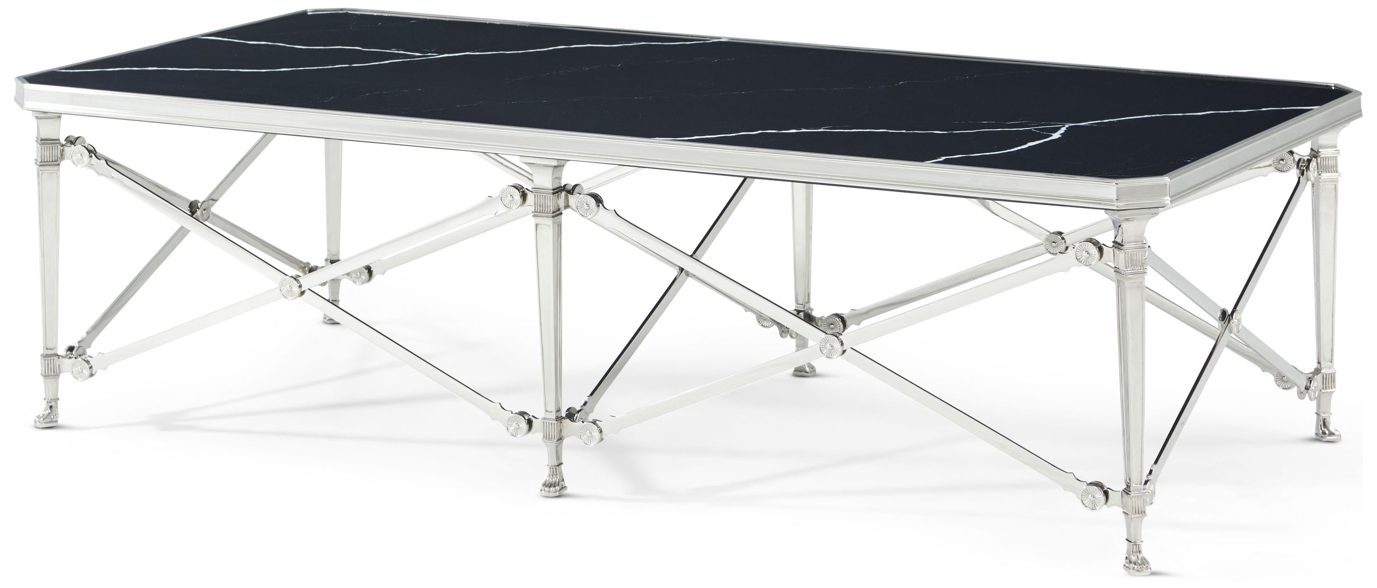 Theodore Alexander Furniture Spencer London Rectangular Nickel Cocktail Table TA51289