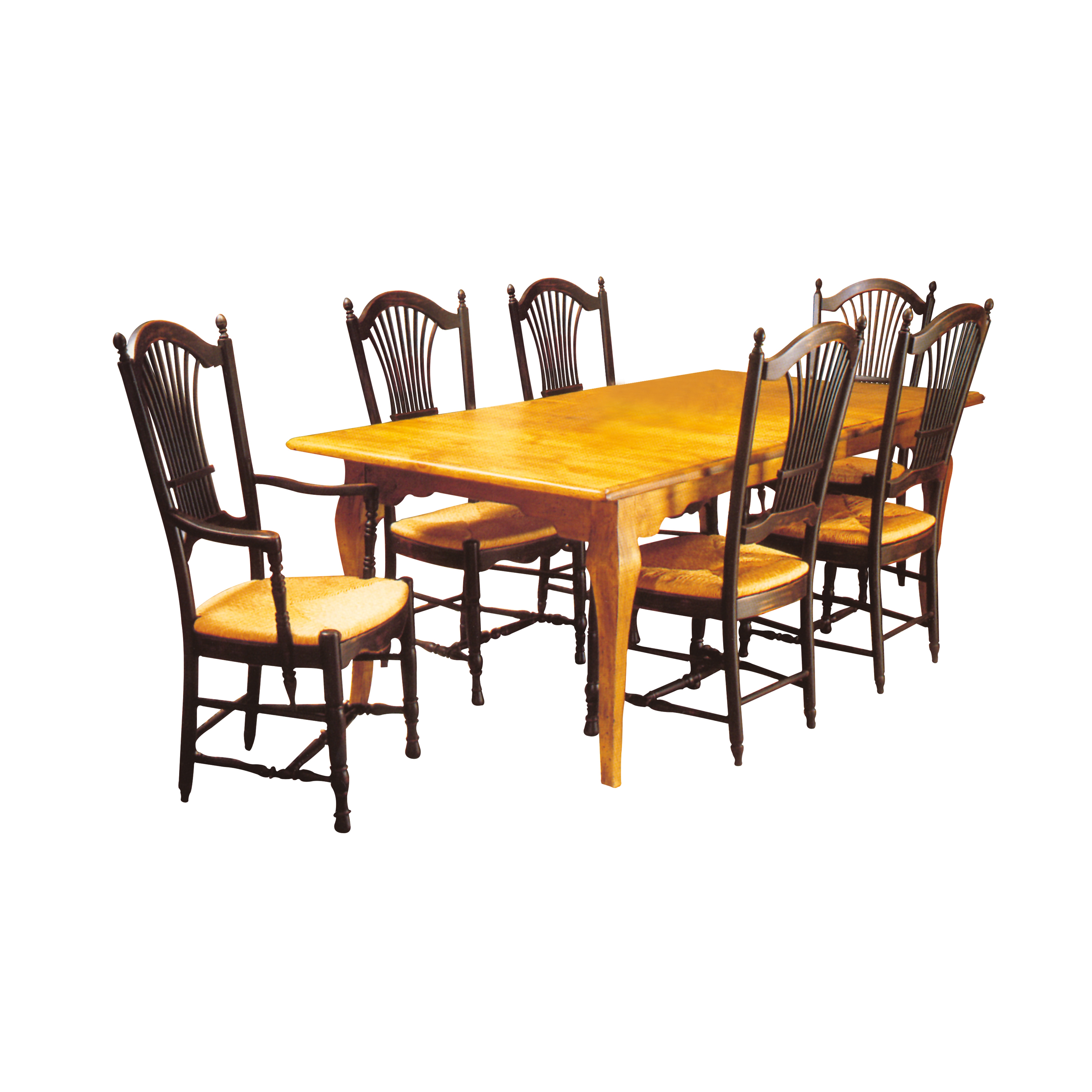 Habersham Furniture 372345 Dining Room French Gathering Table with Two