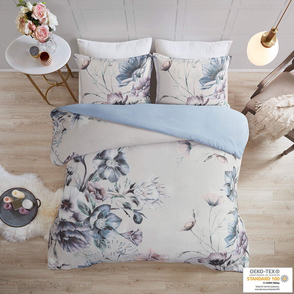 Hampton Hill Bedding Cassandra 3 Piece Cotton Printed Duvet Cover Set MP12-7837