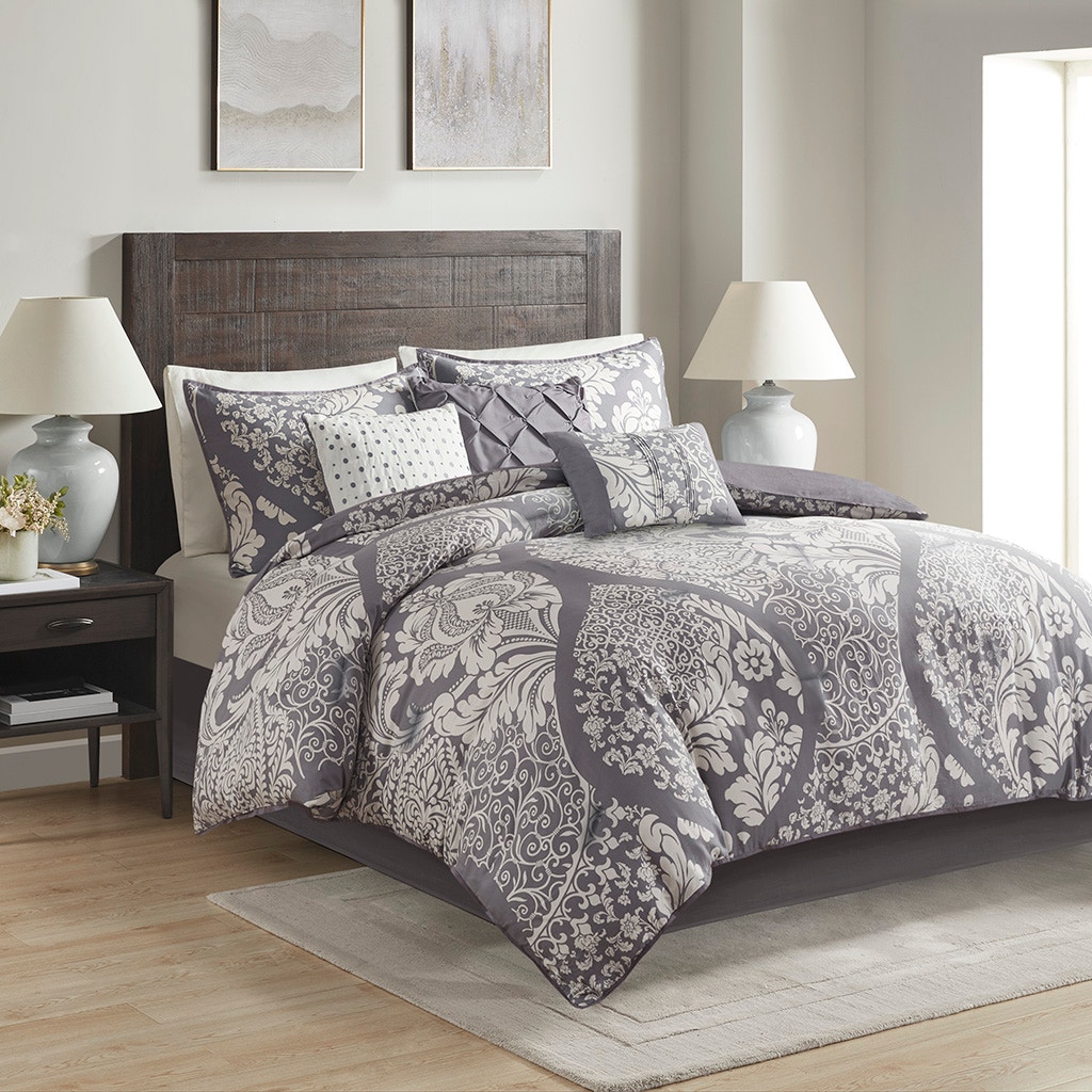 Hampton Hill Bedding Vienna 7 Piece Cotton Printed Comforter Set MP10-502