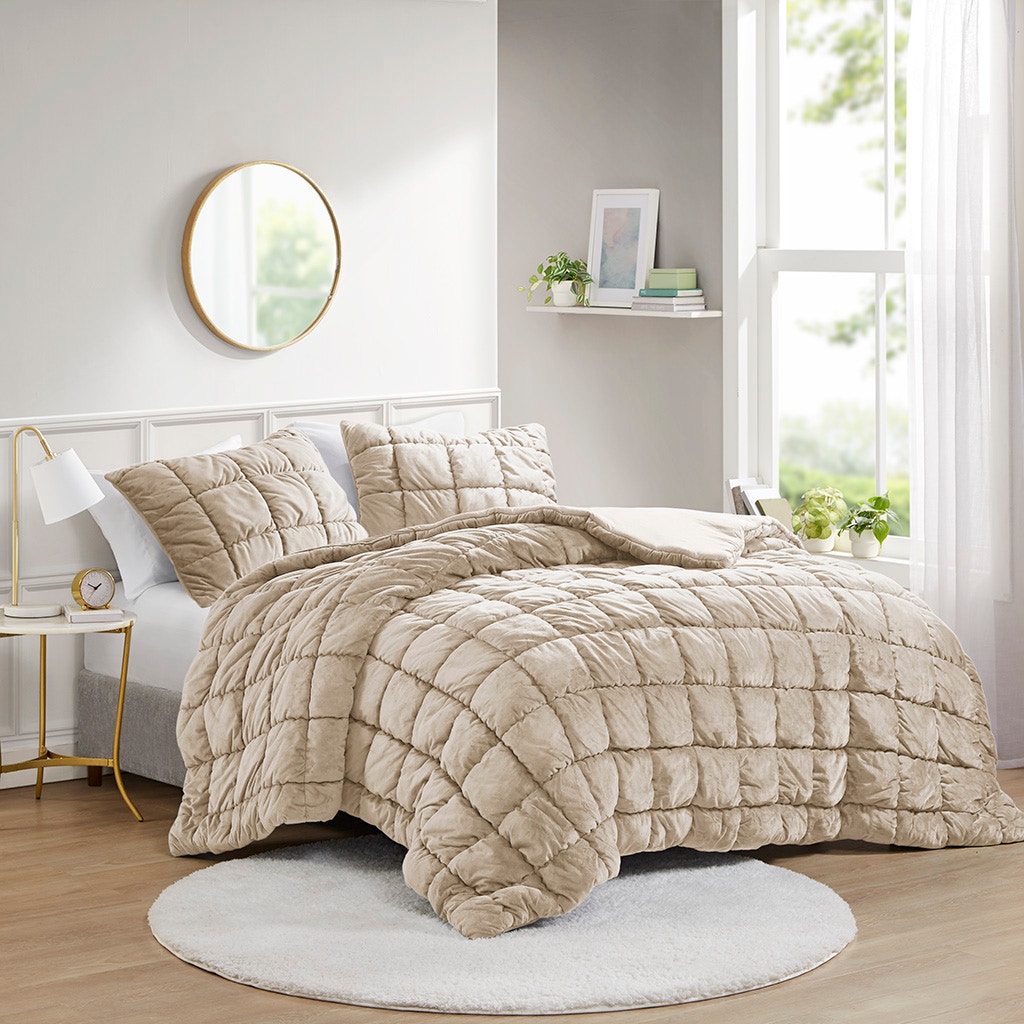 Hampton Hill Bedding Velvet Dream Puff Comforter Set ID10-2336