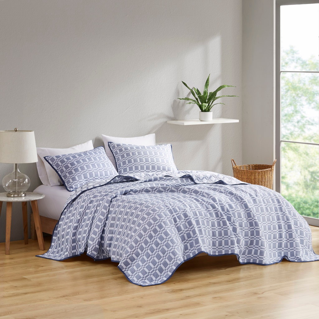 Hampton Hill Bedding Harlow 3 Piece Reversible Matelasse Coverlet Set MP13-8309