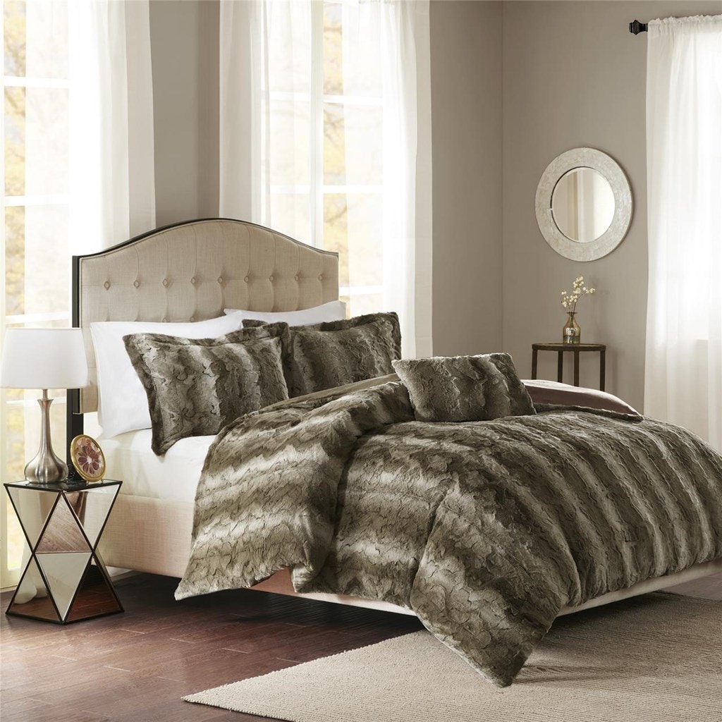 Hampton Hill Bedding Mp12 2914 Bedroom Zuri Faux Fur Duvet Cover Set
