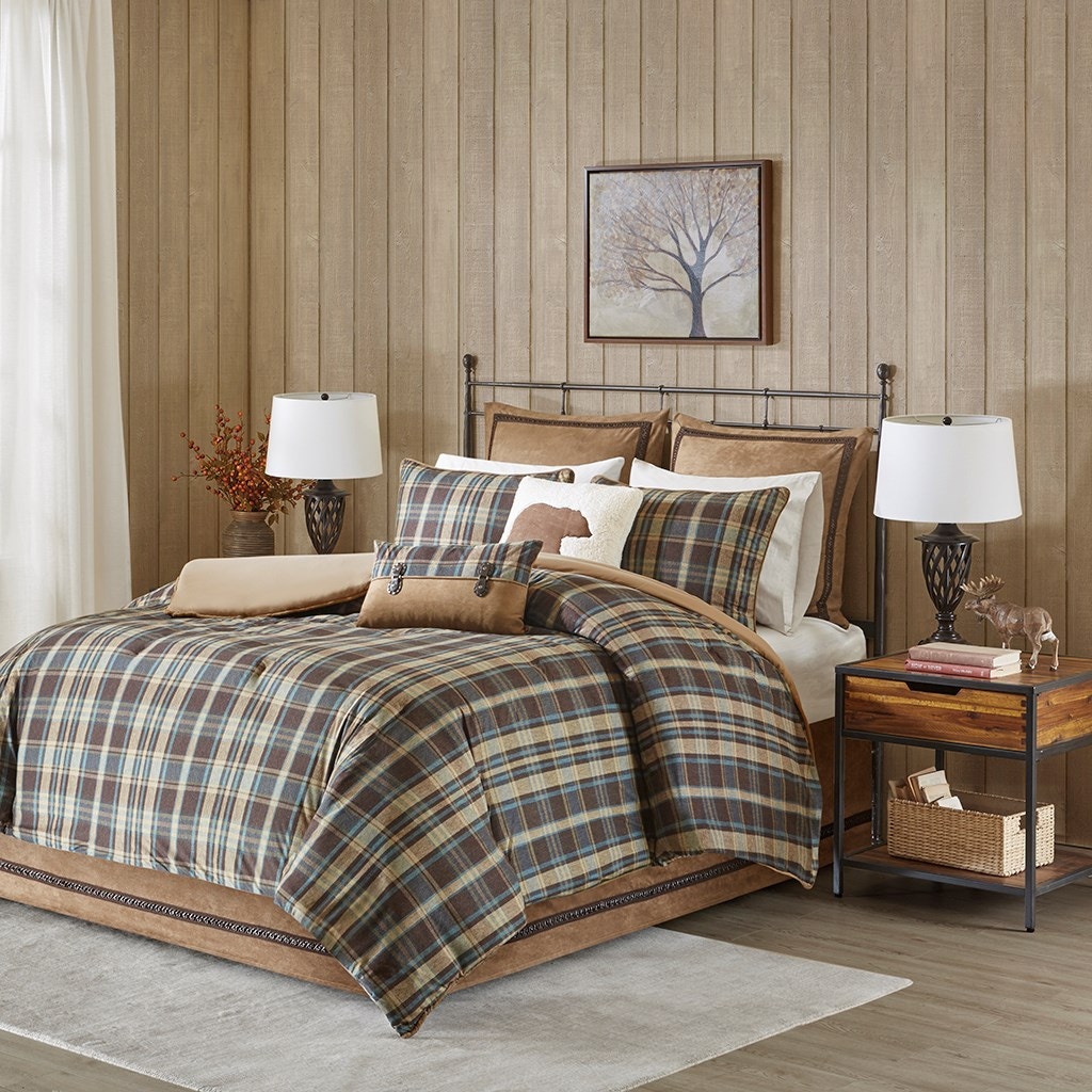 Hampton Hill Bedding Wr10 080 Bedroom Hadley Plaid Comforter Set
