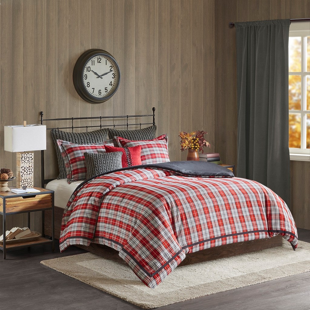 Hampton Hill Bedding Wr10 083 Bedroom Williamsport Plaid Comforter Set