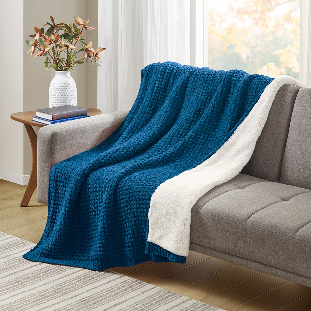 Hampton Hill Bedding Rowan Waffle Knit Chenille Throw MP50-8269