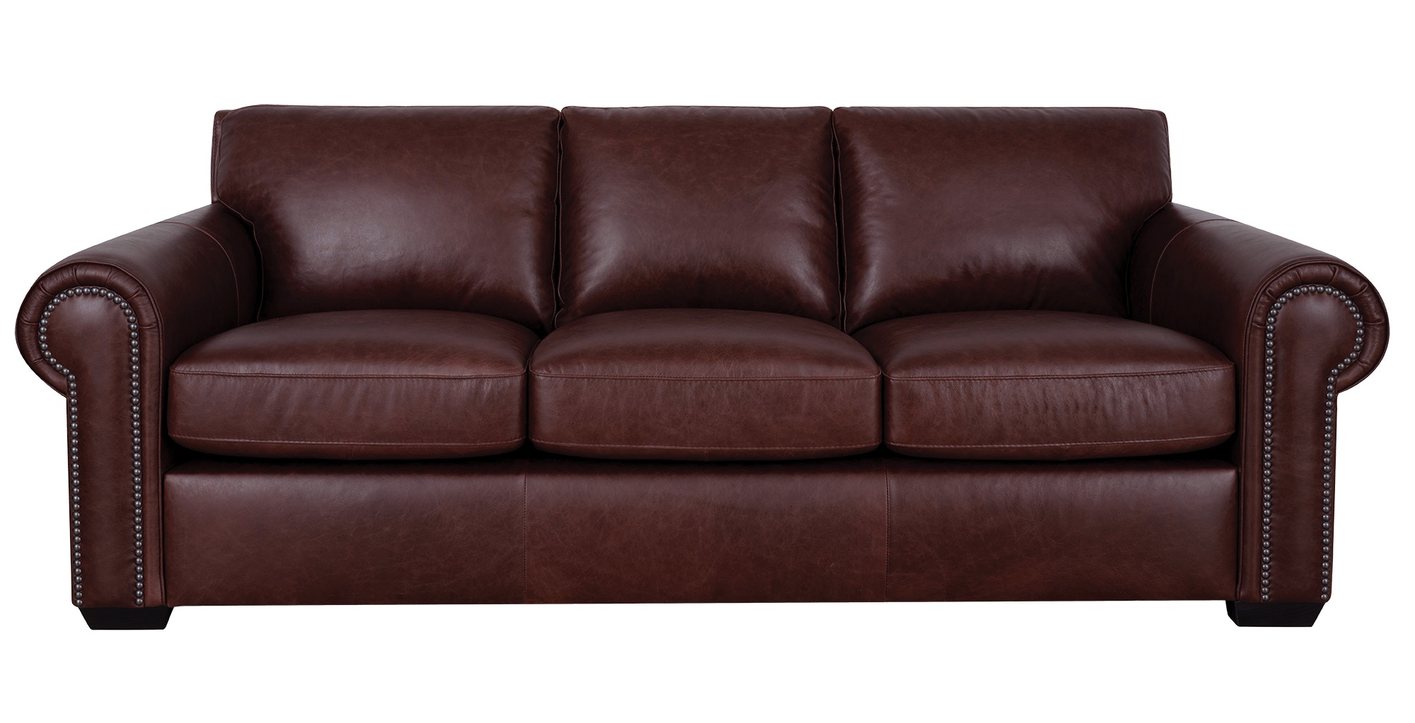 Luke Home Furniture Leather Sofa in Merlot Henry-S
