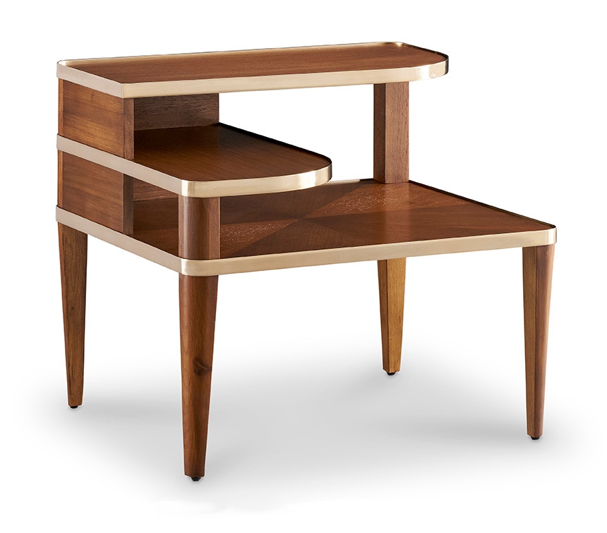 Hickory White Layered Lamp Table 753-22