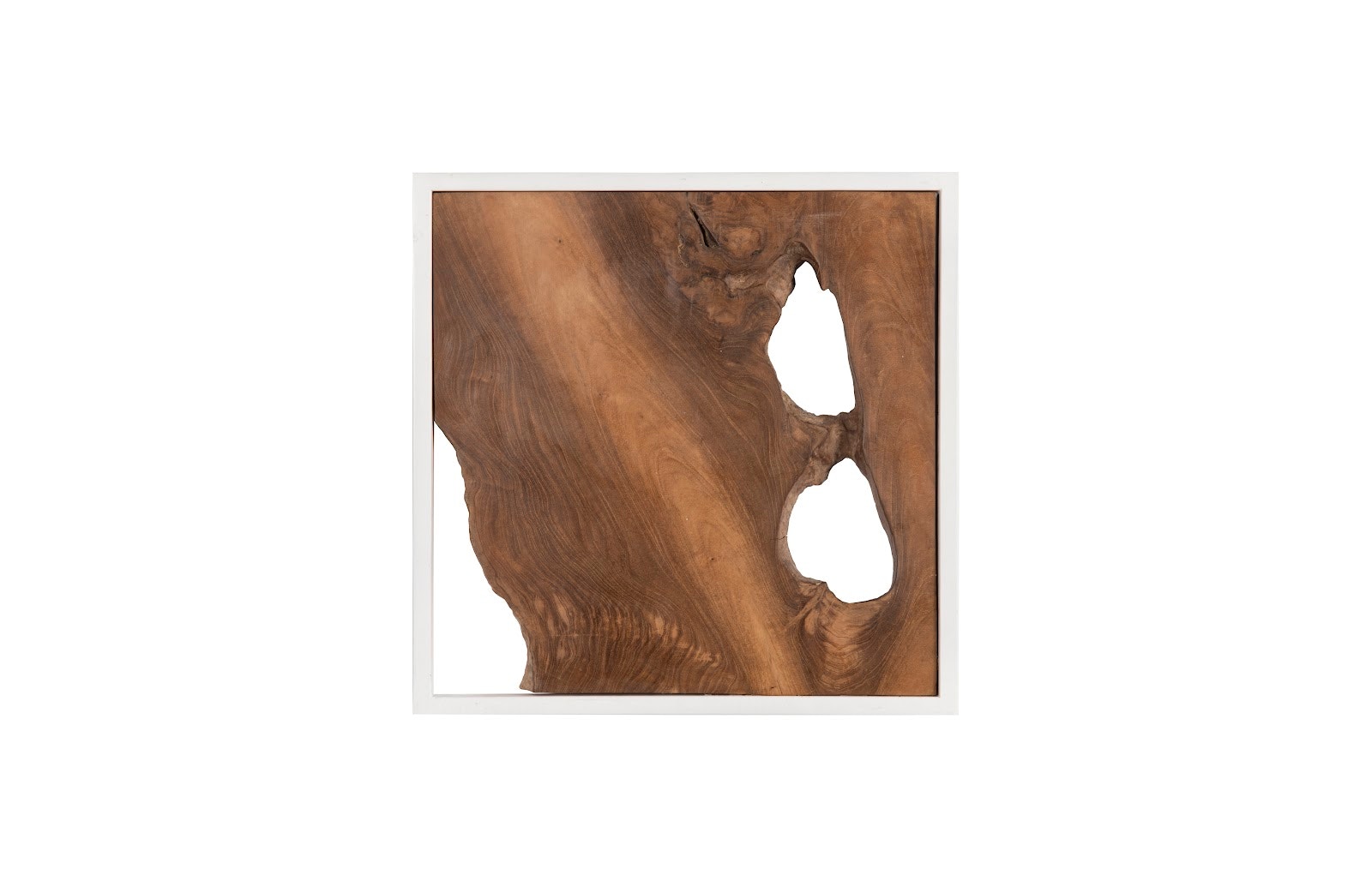 Phillips Collection Framed Slice Wall Tile, Teak Wood, White Frame ID105514