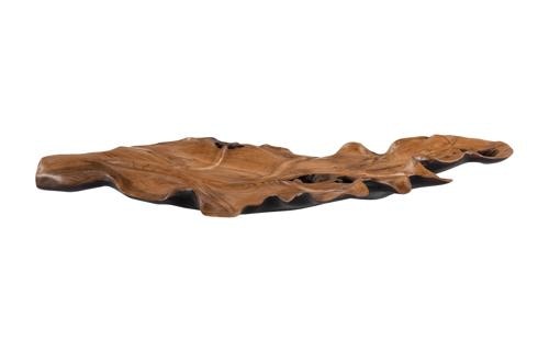 Phillips Collection Leaf Bowl, Teak Wood, Black & Natural , Finish ID118431