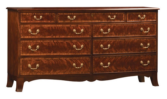 Henkel Harris Furniture 374R Bedroom Bowfront Dresser