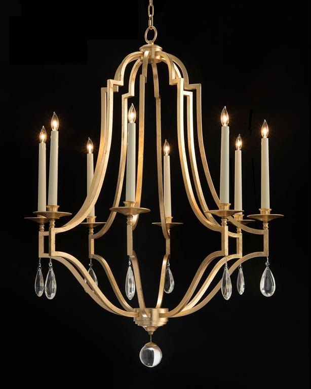 John Richard Gold-Leaf and Crystal Chandelier AJC-8877
