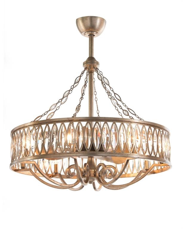 John Richard Marquise Crystal Eight-Light Pendant with Fan AJC-8999