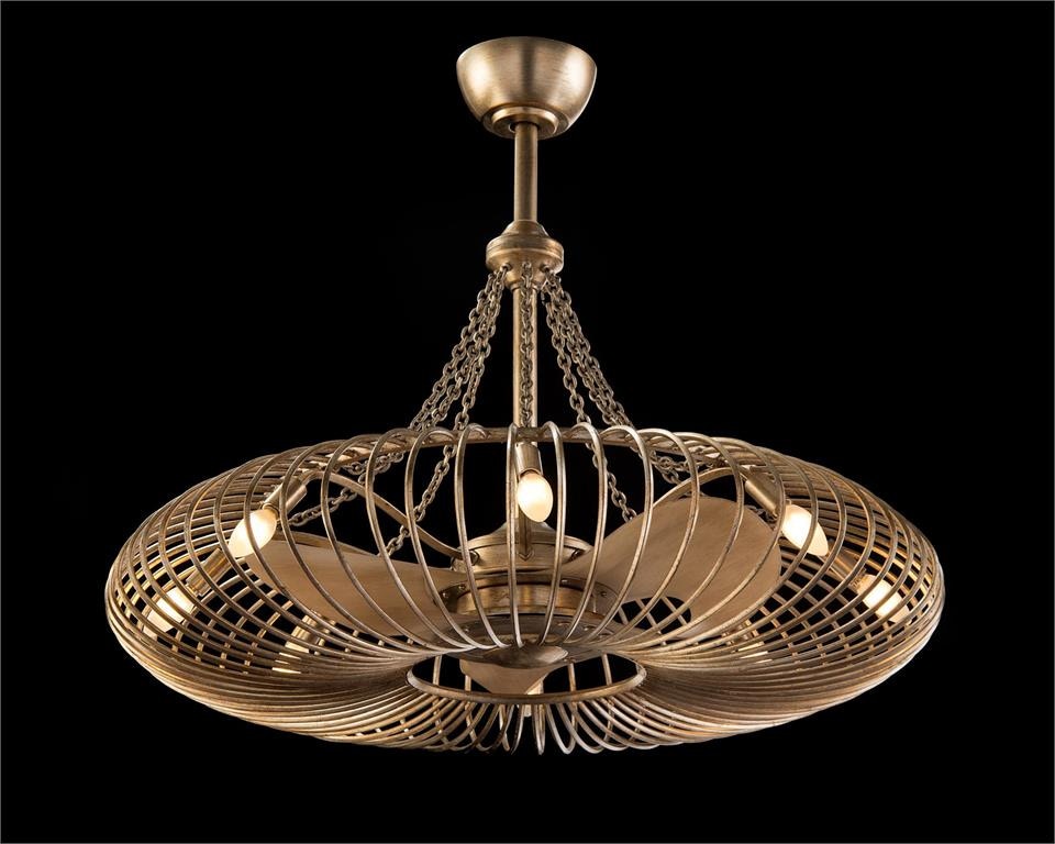 John Richard Ribbons of Silver Eight-Light Pendant with Fan AJC-9022