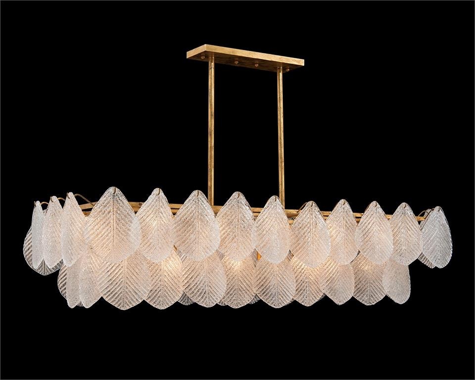 John Richard Frosted Glass Petal Horizontal Twenty-Four-Light Chandelier AJC-9115