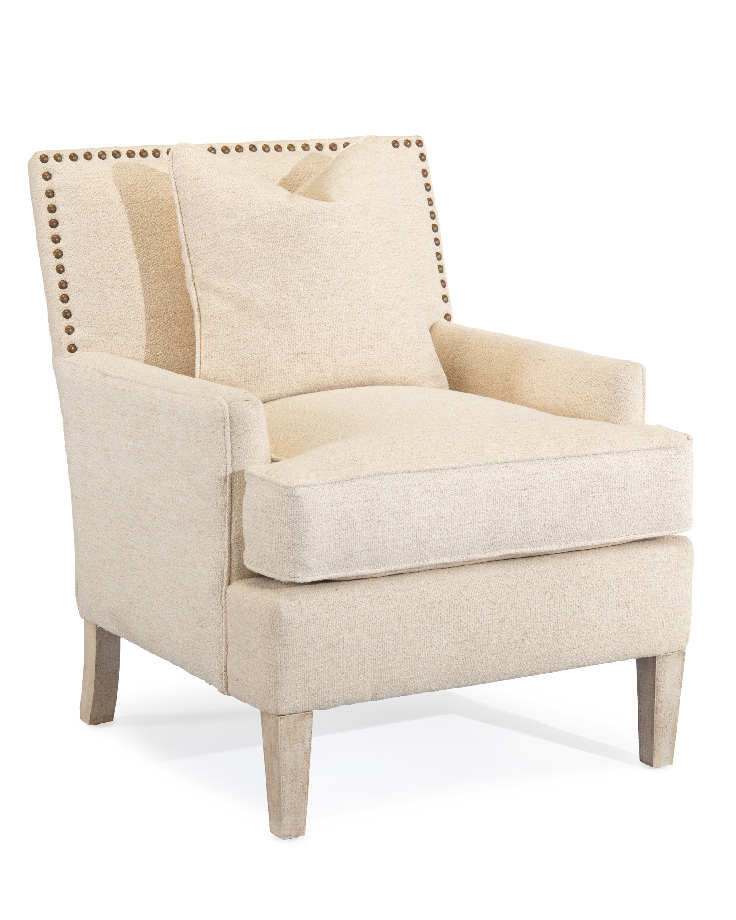 John Richard AMQ-1107Q04-2034-AS Dining Room Track Arm Chair With Nail Trim