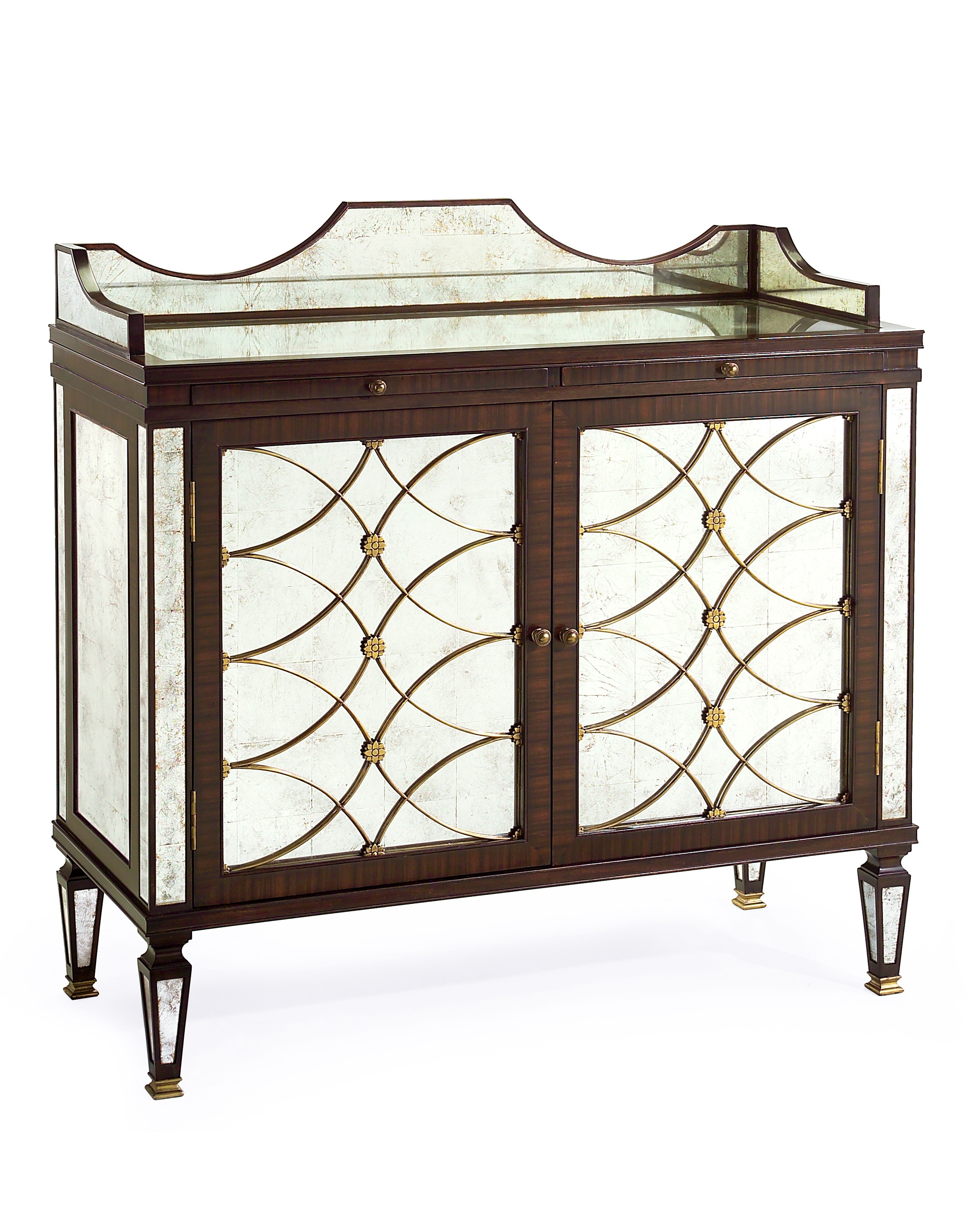 John Richard Bar and Game Room Rosewood/Eglomise Bar Cabinet EUR-04-0048